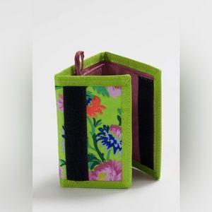 preloved y2k 2000s baggu nylon lime rose floral hawaiian wallet
